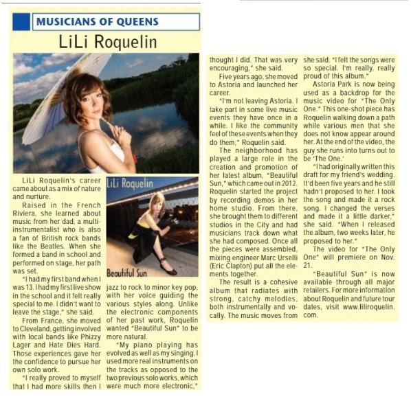 Lili Roquelin - Queens Tribune - musicians of Queens